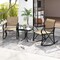 Outdoor Rocking Chair Set with Side Table and Gentle Rocking Motion
